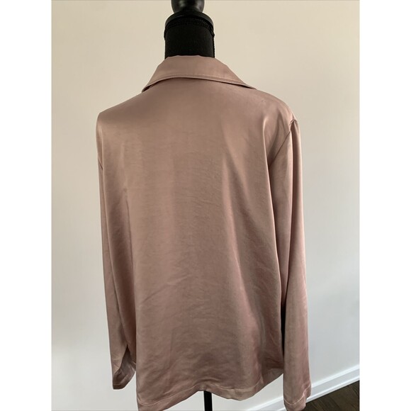 Porter Collective Metallic Pink Blazer Jacket Womens L Pockets Open Front - Picture 4 of 9